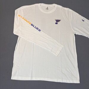 St. Louis Blues T-Shirt‎ johnnie-O L/S White Hockey Mens Sz Lg Graphic Shirt NHL